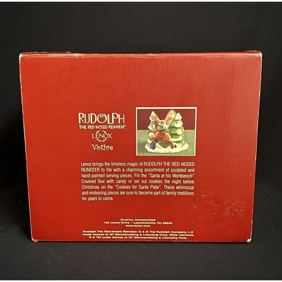 LENOX Rudolph The Red Nosed Reindeer Ceramic Porcelain Votive Candle Holder - Picture 11 of 11
